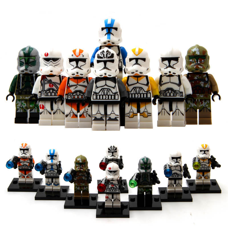 Star Wars 501st Legion Commander Gree Wolfpack 212th Attack Battalion BARC Trooper 41st Kashyyyk Utapau Clone Trooper Brick Compatible Minifigure Toy