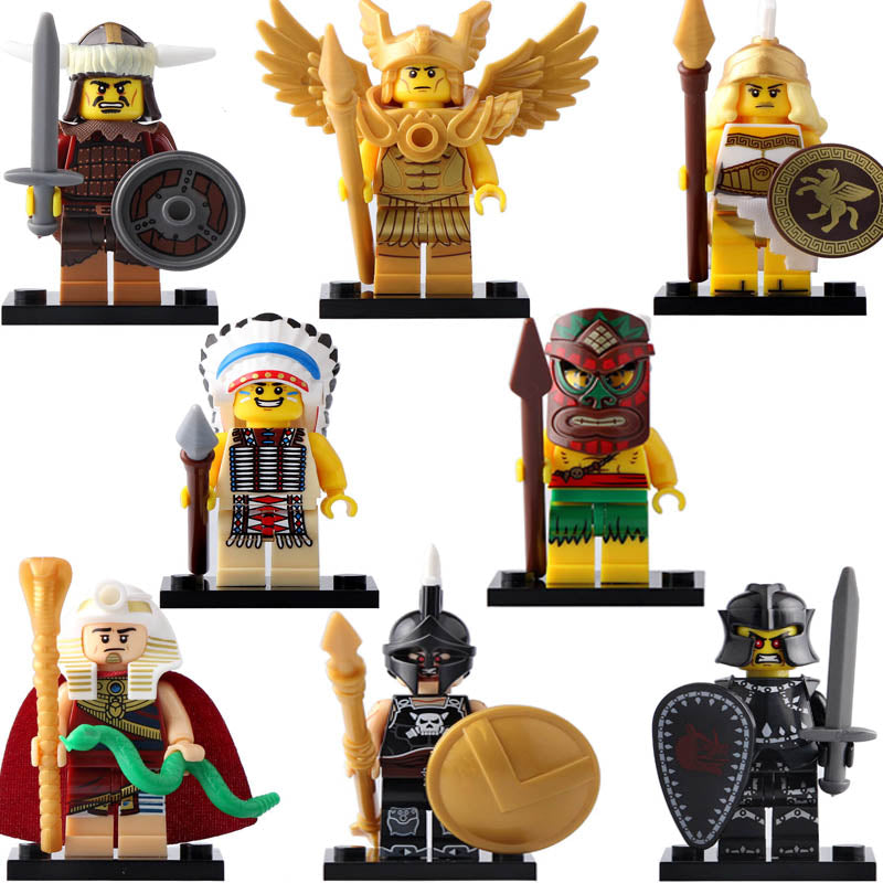 Winged Warrior Island Warrior Tiki King Tut Hun Warrior Ares Athena Evil Knight Chief Custom Brick Compatible Minifigure Toy