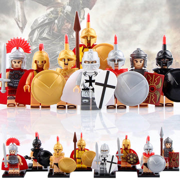 Ancient Roman Soldiers Spartan Warriors and Teutonic Knights Medieval Castle Fantasy Custom Brick Compatible Minifigure Toy