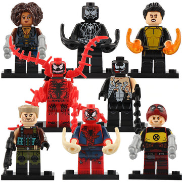 Carnage Domino Venom Peter Parker Negasonic Teenage Warhead MCU Deadpool 2 (2018) Custom Brick Compatible Minifigure Toy