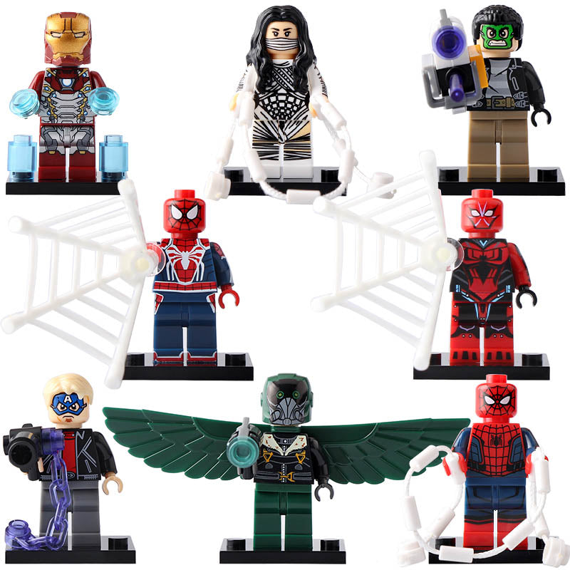 Spider-man Silk Masked Robber Spider-Armor MK III Marvel Super heroes Custom Brick Compatible Minifigure Toy