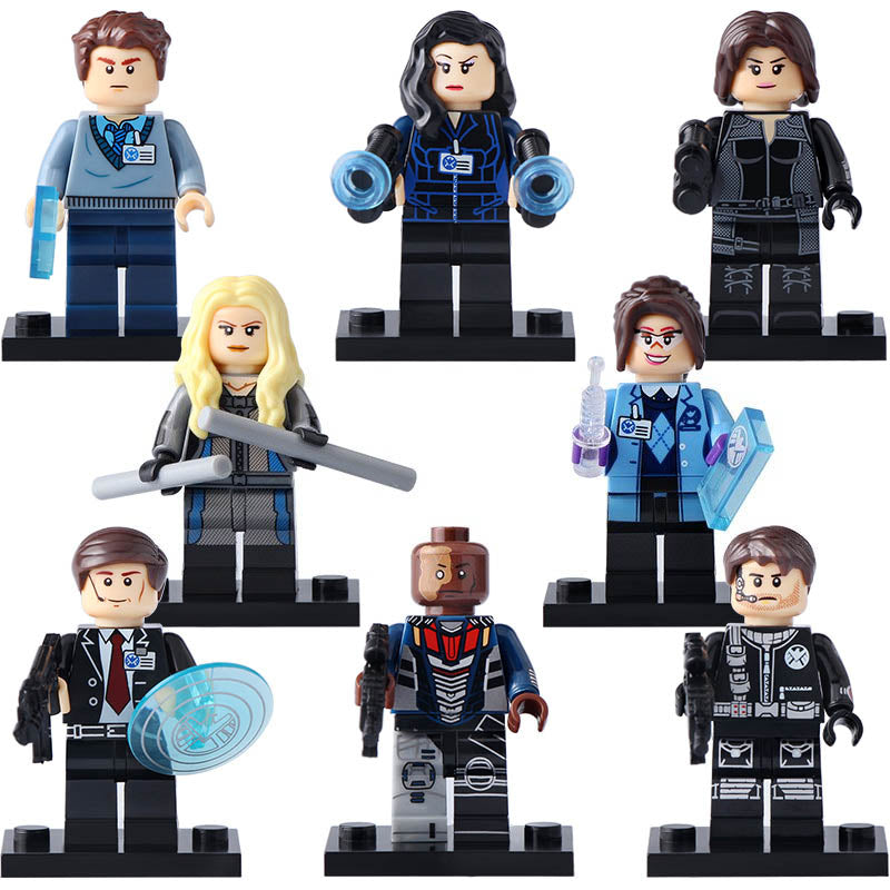Mockingbird Grant Ward Jemma Simmons Leo Fitz Quake Deathlok Marvel's Agents of S.H.I.E.L.D Custom Brick Based Minifigure Toy