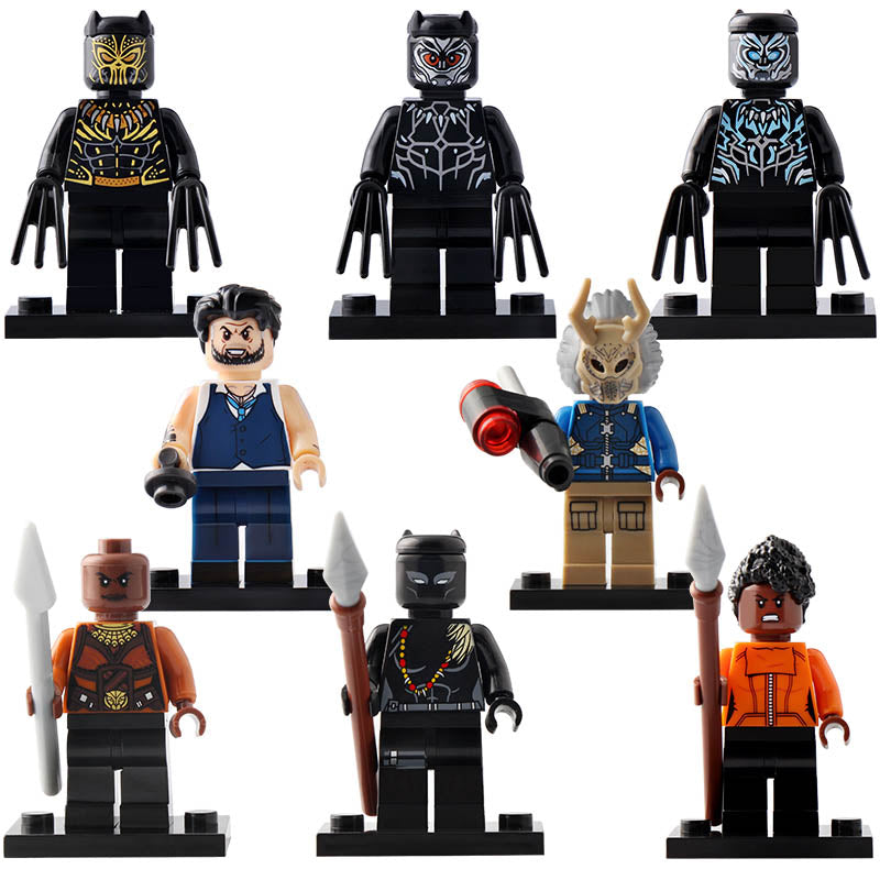 T'Challa Shuri Ulysses Klaue Okoye Killmonger MCU Black Panther 2018 Custom Brick Compatible Minifigure Toy