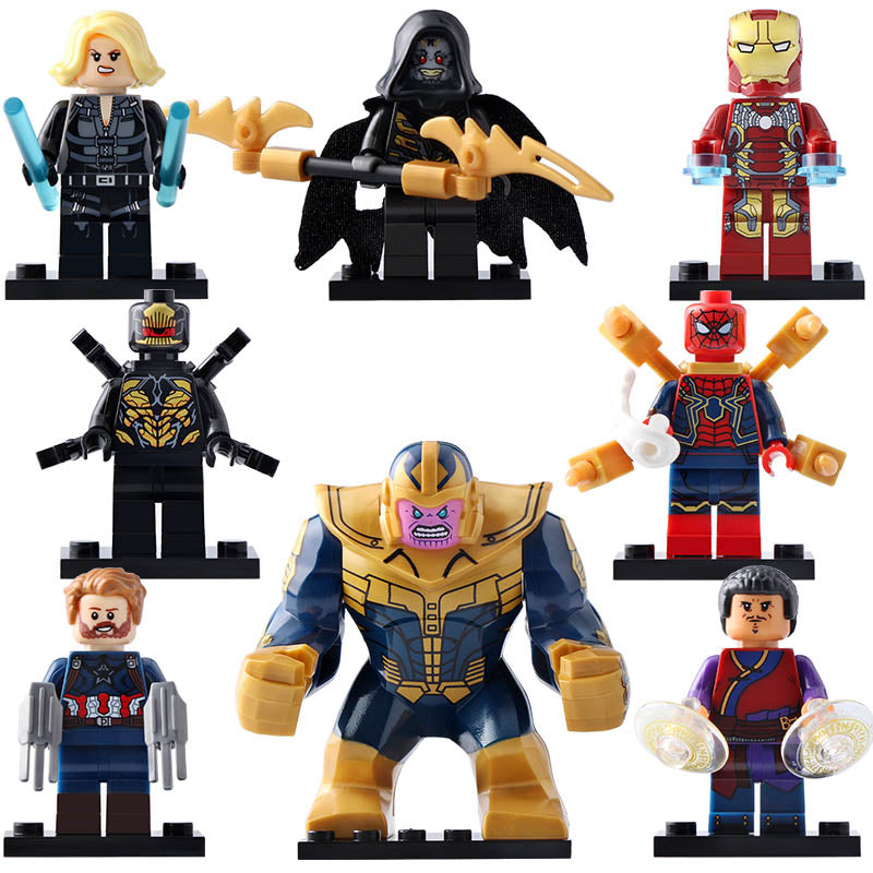 Thanos Black Widow Wong Iron Spider Corvus Glaive Iron Man MCU Avengers Infinity War Custom Brick Compatible Minifigure Toy