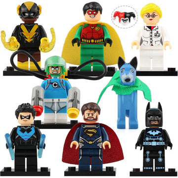 Batman Harley Quinn Black Vulcan Wonder Dog Jor-El DC Super Heroes Custom Brick Compatible Minifigure Toy