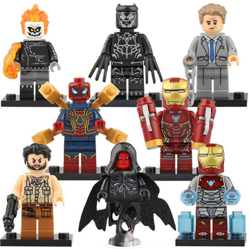 Iron Man Mk 47 Mk 50 Ulysses Klaue Ghost Rider Red Skull Iron Spider Everett Ross Black Panther MCU Superhero Custom Brick Compatible Minifigure Toy