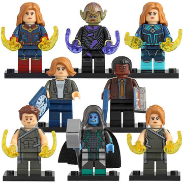 Carol Danvers Skrull Yon-Rogg Nick Fury MCU Captain Marvel (2019) Custom Brick Based Minifigure Toy