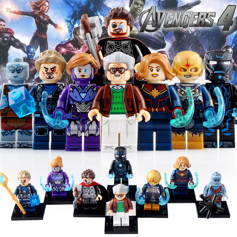 Carol Danvers Pepper Potts Tron Iron Man Stan Lee Thor Korg Nova MCU Super Heroes Custom Brick Compatible Minifigure Toy