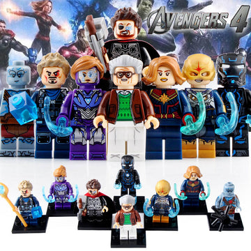 Carol Danvers Pepper Potts Tron Iron Man Stan Lee Thor Korg Nova MCU Super Heroes Custom Brick Compatible Minifigure Toy