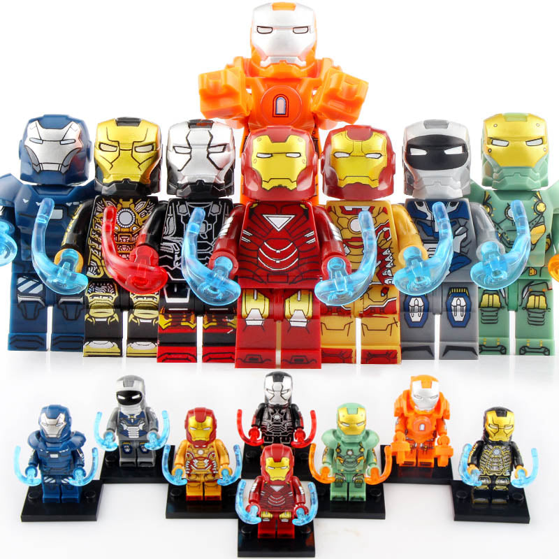 Tony Stark's Armor Mk 6 Mk 42 Mk 22 Mk 40 Mk 41 Mk 36 Mk 38 Mk 37 MCU Iron Man 3 (2013) Custom Brick Compatible Minifigure Toy