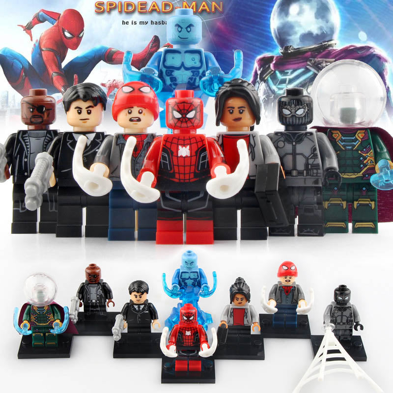 Mysterio Peter Parker Hydro-man Happy Hogan MJ MCU Spider-Man Far From Home (2019) Custom Brick Compatible Minifigure Toy
