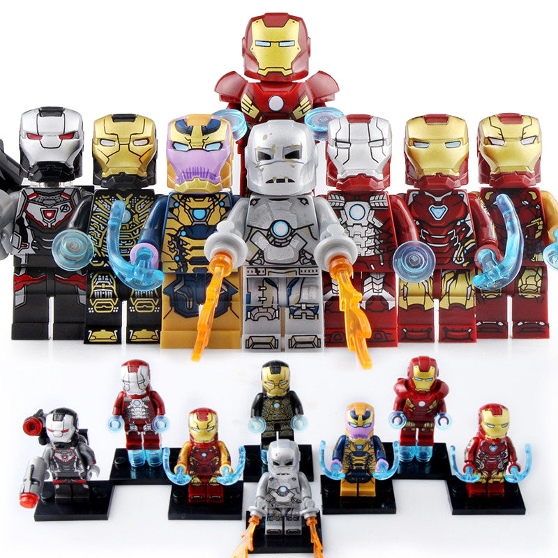 Thanos War Machine Iron Man Mk 1 Mk 5 Football Mk 7 Mk 41 Bones Mk 46 Mk 85 Marvel Universe Brick-Compatible Minifigure Toy