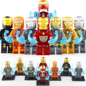Iron Man Armor Mk 14 Mk 15 Mk 16 Mk 18 Mk 19 Mk 20 Mk 21 Mk 28 MCU Iron Man 3 (2013) Custom Brick Compatible Minifigure Toy