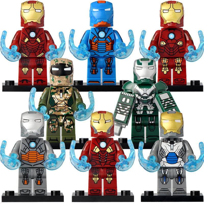 Tony Stark Armors Mk9 to Mk27 MCU Iron Man 3 (2013) Custom Brick Compatible Minifigure Toy