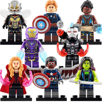 Scarlet Witch Captain America Pepper Potts Winter Soldier War Machine Wasp Shuri MCU Super Heroes Custom Brick Based Minifigure Toy