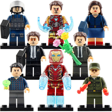 Tony Stark Bruce Banner Iron Man Mk 49 Steve Rogers Agent Carter MCU Super Heroes Custom Brick Based Minifigure Toy