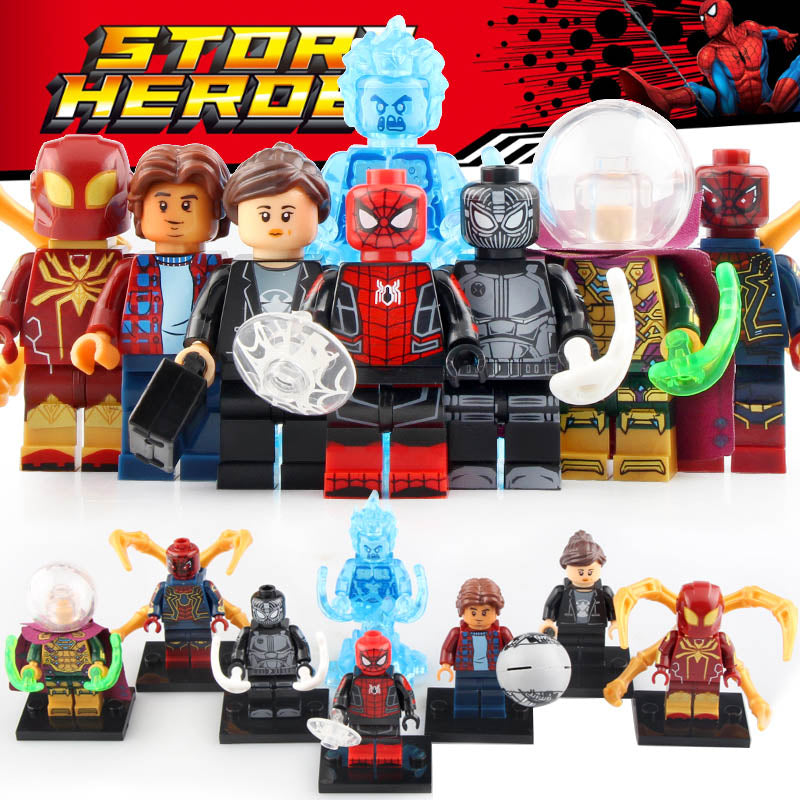 Mysterio Iron Spider Agent Maria Hill Hydro-man Ned Leeds MCU Spider-Man Far From Home 2019 Custom Brick Compatible Minifigure Toy
