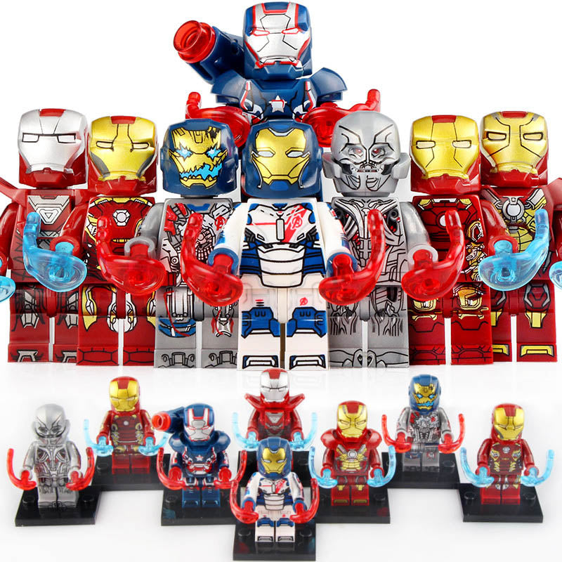 Iron Man Mk 17 Mk 33 Mk 43 Mk 45 Ultimate Ultron Mk 1 Iron Legion Iron Patriot MCU Avengers Age of Ultron Custom Brick Compatible Minifigure Toy