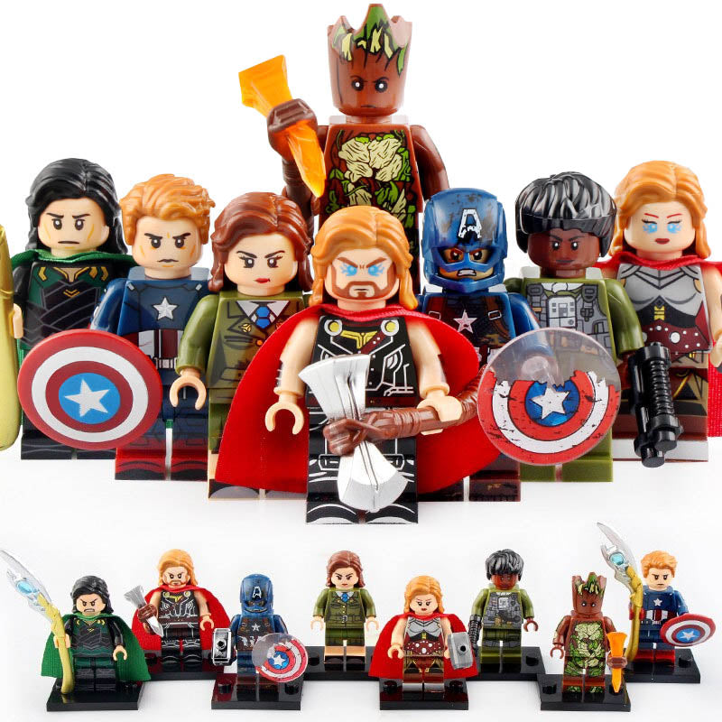 Teen Groot Captain America Agent Carter Thor Maria Rambeau Loki MCU Super Heroes Custom Brick Compatible Minifigure Toy