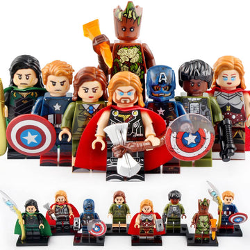 Teen Groot Captain America Agent Carter Thor Maria Rambeau Loki MCU Super Heroes Custom Brick Compatible Minifigure Toy