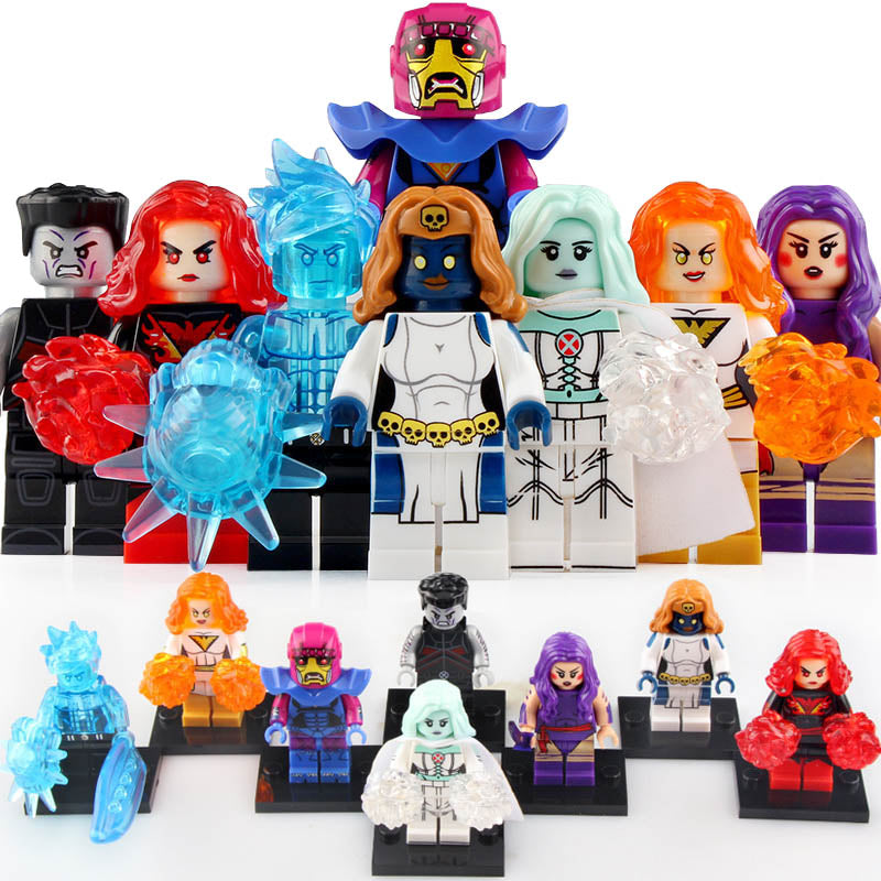 Dark Phoenix Colossus Sentinel Iceman Emma Frost Mystique Psylocke X-Men Universe Custom Brick Based Minifigure Toy