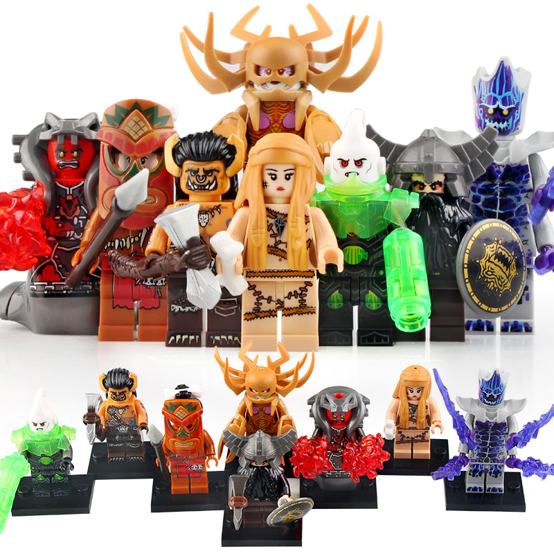 Cannibal Mechanical Mechanic Primitive Woman Four Arm Stone Magic Orc Red Snake Evil Dwarf Brick Compatible Minifigure Toy