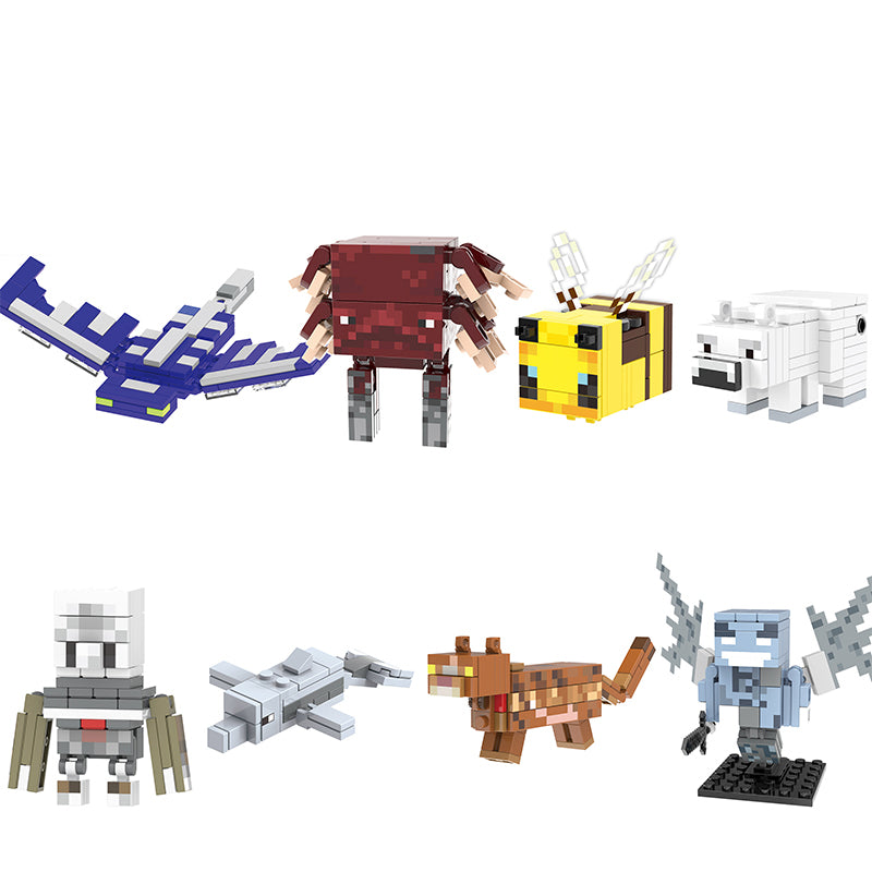 Minecraft Phantom Stride Bee Polar Bear Agent Dolphin Cat Vex Brick Compatible Minifigure Toy