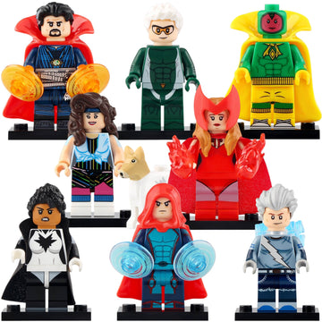 Dr Strange Speed Vision Scarlet Witch Quicksilver Wiccan Spectrum Sparky Agnes MCU WandaVision (2021) Custom Brick Compatible Minifigure Toy