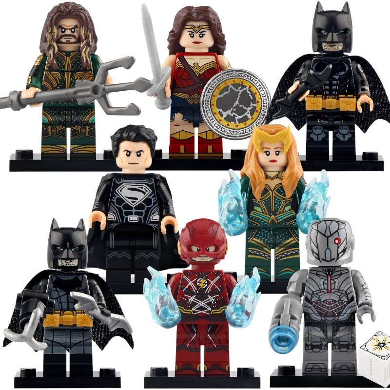 DC Universe Superman Batman Wonder Woman Aquaman Mera Flash Cyborg Custom Brick Compatible Minifigure Toy