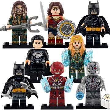 DC Universe Superman Batman Wonder Woman Aquaman Mera Flash Cyborg Custom Brick Compatible Minifigure Toy