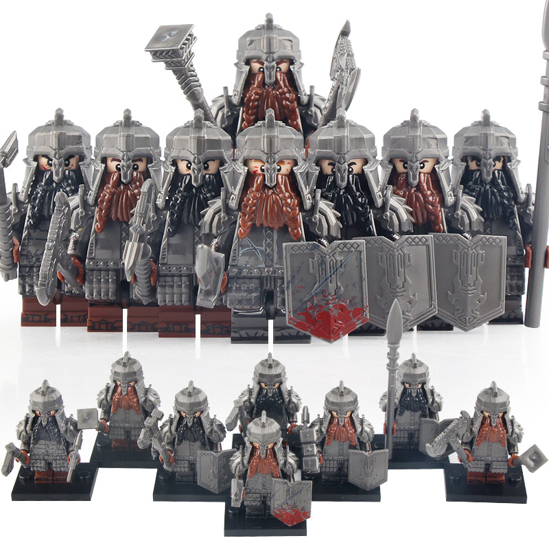 Dwarven Warriors of the Iron Hills The Hobbit LOTR Custom Brick Compatible Minifigure Toy