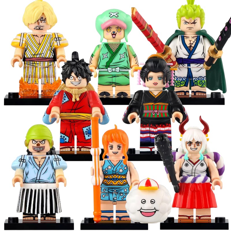 Monkey D. Luffy Tony Tony Chopper Nico Robin Roronoa Zoro Sanji Yamato Usopp Nami Anime One Piece Custom Brick Compatible Minifigure Toy