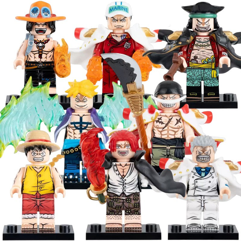 Akainu Luffy Portgas D. Ace Edward Newgate Marshall D. Teach Shanks Marco Monkey D. Garp Anime One Piece Custom Brick Compatible Minifigure Toy