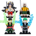 One Piece Anime Monkey D. Luffy Roronoa Zoro Silvers Rayleigh Custom Brick Compatible Minifigure Toy
