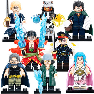 One Piece Anime Silvers Rayleigh Bartholomew Kuma Monkey D. Dragon Kuzan Benn Beckman Nefertari Vivi Roronoa Zoro Shiryu Brick Compatible Minifigure Toy