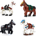 Romance of the Three Kingdoms Legendary Warhorses Red Hare Di Lu Black Cloud on Snow and Jade Lion Brick Compatible Minifigure Toy