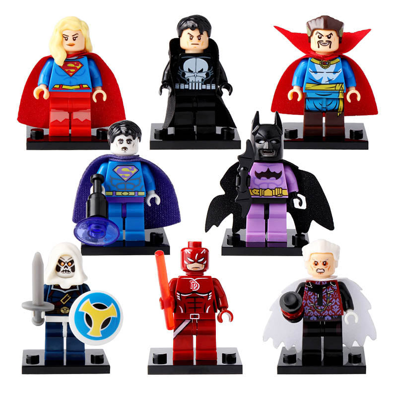 Supergirl Punisher Batzarro Dr Strange Taskmaster Daredevil The Collector Multiverse Superheroes Custom Brick Based Minifigure Toy