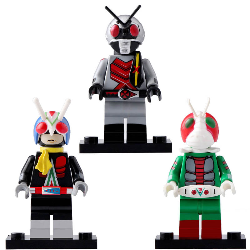 Riderman Kamen Rider X Kamen Rider V3 Masked Rider Custom Brick Compatible Minifigure Toy