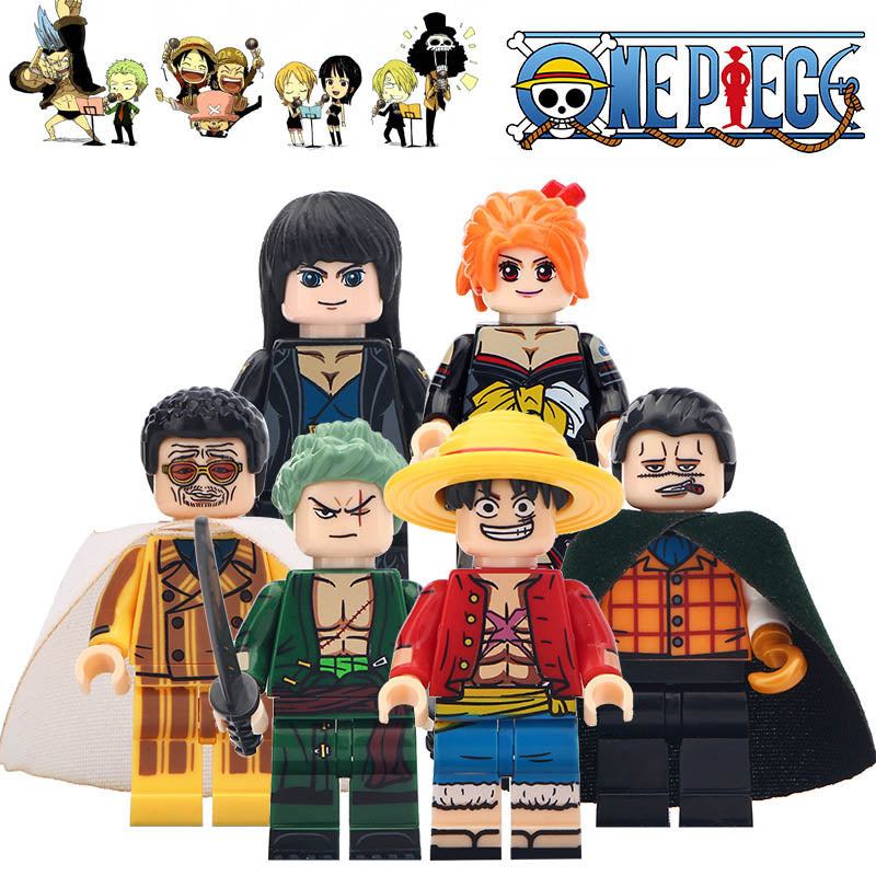Borsalino Nami Nico Robin Crocodile Roronoa Zoro Monkey D. Luffy Anime One Piece Custom Brick Compatible Minifigure Toy