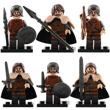 Game of Thrones House Stark Banner Warriors of the North Custom Brick Compatible Minifigure Toy
