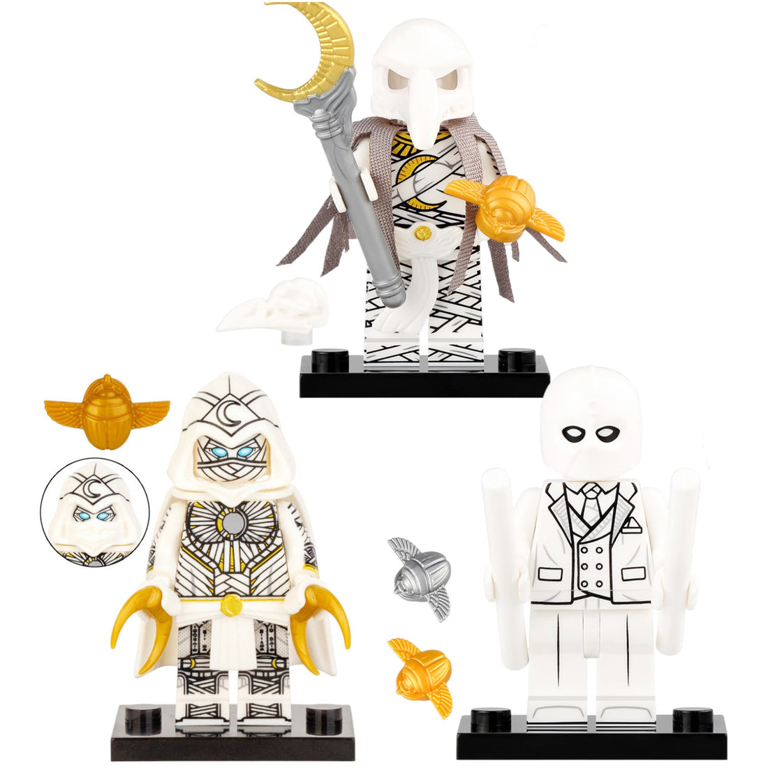 Mr. Knight (Oscar Isaac) Khonshu MCU Moon Knight 2022 Custom Brick Compatible Minifigure Toy